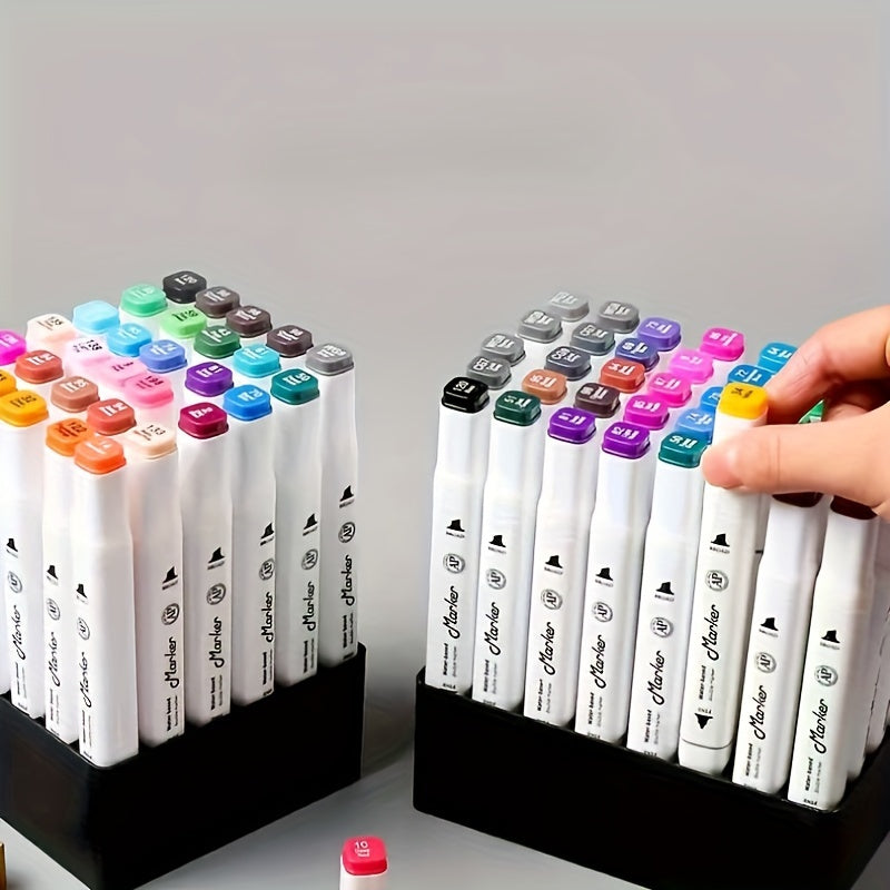 Plastic Marker Base Desktop Storage Box Finishing Pen Holder 30-40 Slots