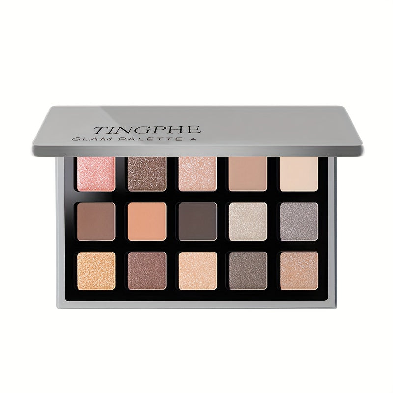 Pink Eyeshadow Palette 15 Colors Matte Shimmer Glitter Eye Shadow Makeup Kit