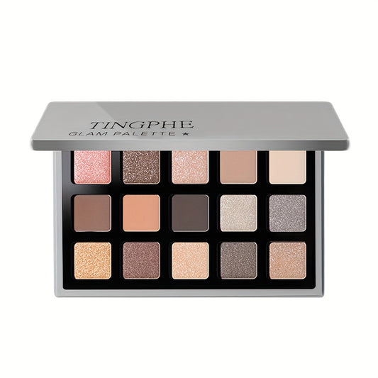 Pink Eyeshadow Palette 15 Colors Matte Shimmer Glitter Eye Shadow Makeup Kit