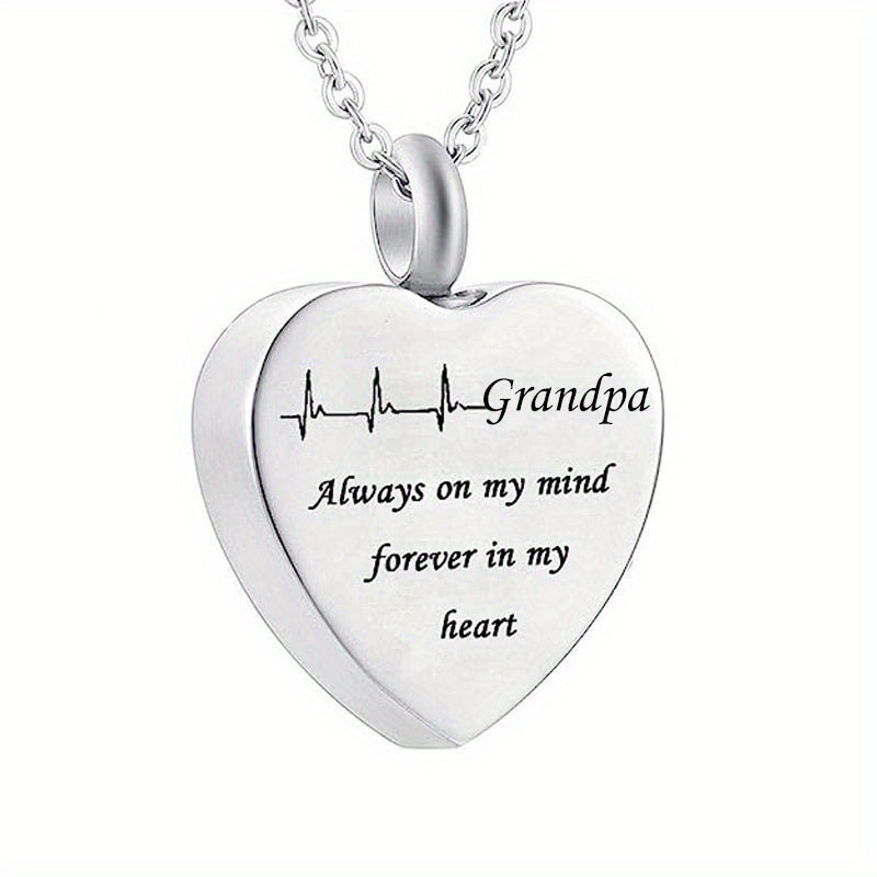 Dad Heart Cremation Urn Necklace For Ashes