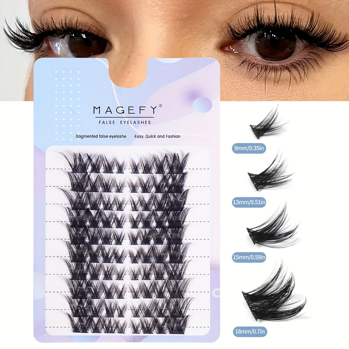 80pcs Segmented Grafted Eyelashes Single Cluster Lashes Natural Long