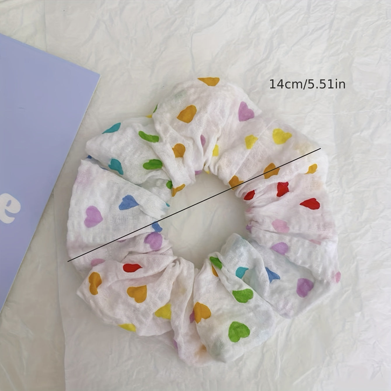 Colorful Love Pattern Hair Rope Large Circle Head Rope Hair Accessories