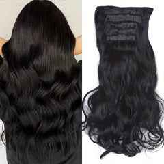 6pcs Body Wave Hair Extensions 55-88cm Double Weft Synthetic Heat Resistance