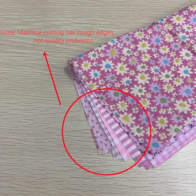 7pcs Cotton Fabric Bundle Squares Pre Cut Quilt For Quilting Sewing