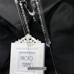 Women's Long Tassel Forehead Chain Alloy Headpiece Silver