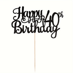 Happy 40th Birthday Cake Topper Glitter Cheers To 40 Years