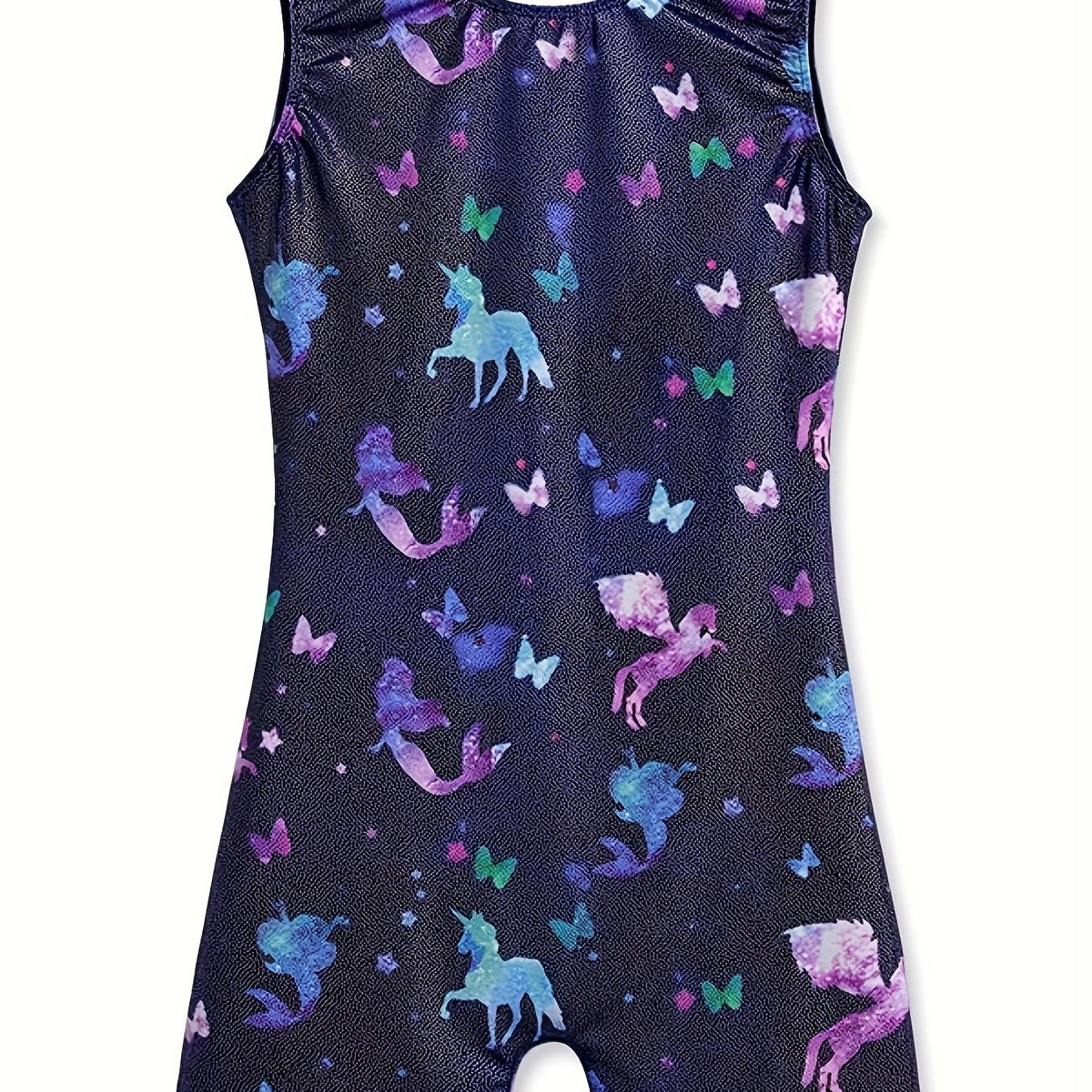 Unicorn & Mermaid Graphic Ballet Leotard Dance Suit for Girls