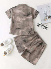 Boys Camouflage Outfit Short Sleeves Shirt & Shorts Kids Summer Clothes Sets