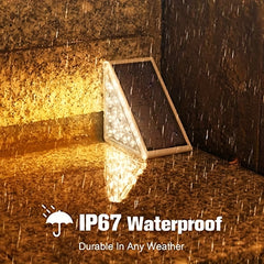 Solar Step Lights Outdoor Stair Lights Waterproof Auto On Off Decoration Lights