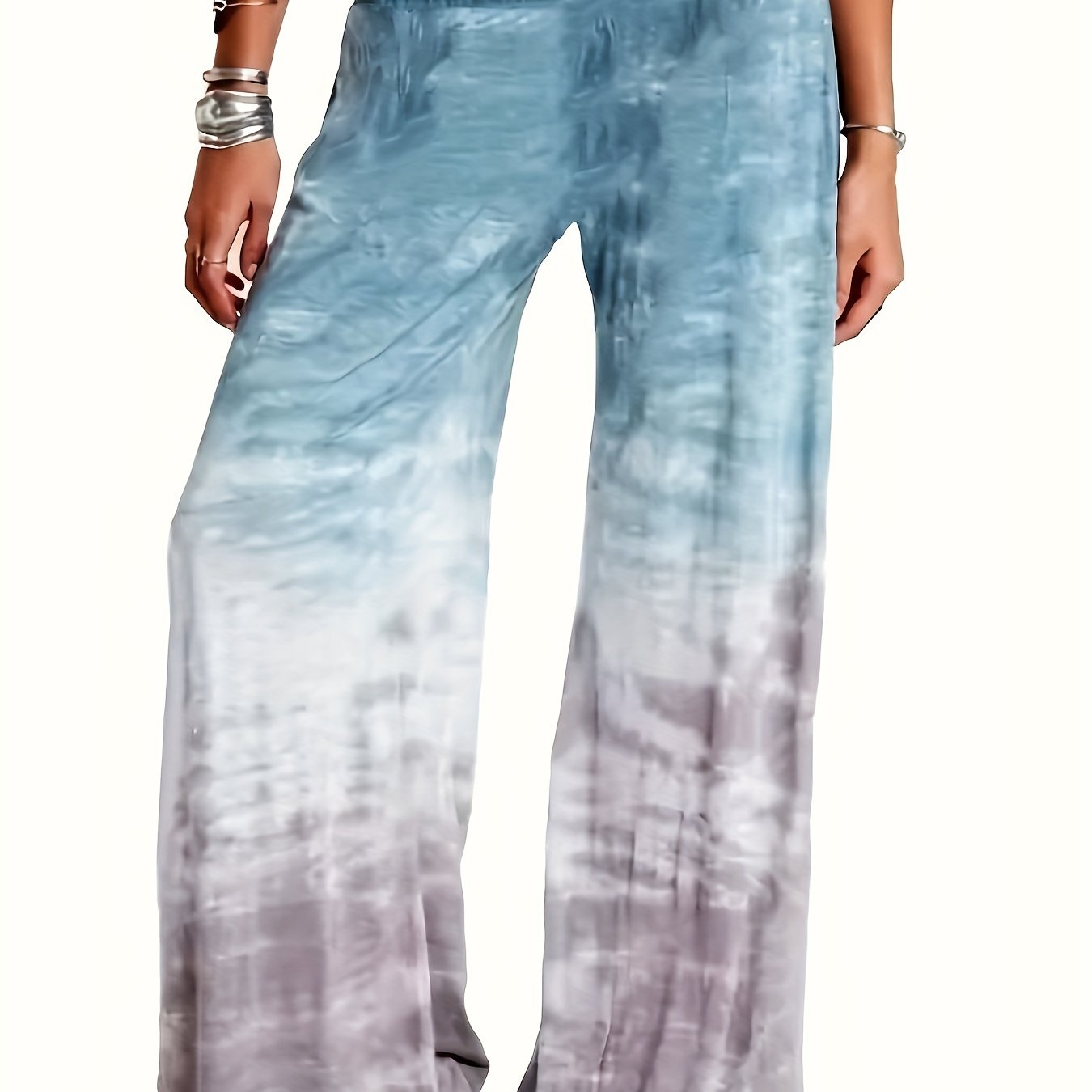  Tie Dye Wide Leg Trousers - High Stretch