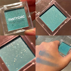 Green Cyan Monochrome Eyeshadow Compact Matte Shimmer Finish