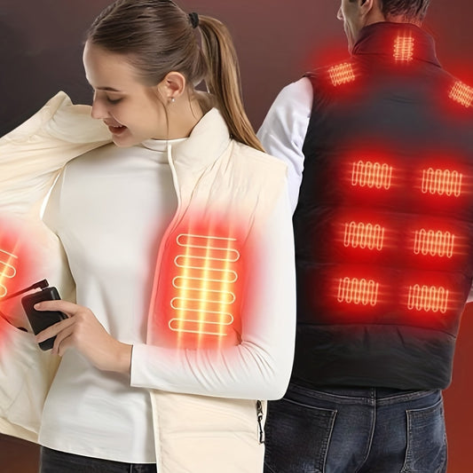 Men's Heated Vest Active Mid Stretch Sleeveless Jacket For Outdoor Fall Winter