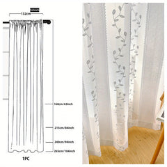 Jacquard Gauze Curtain Willow Sheer Curtain Rod Pocket Living Room Bedroom Decor