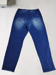  Women's Skull Print Ripped High Stretch Jeans