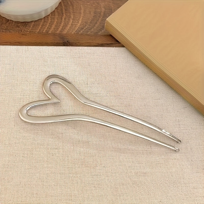 Heart Shaped Alloy Hair Clip Everyday Accessory