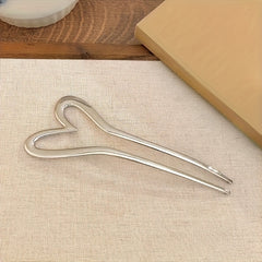 Heart Shaped Alloy Hair Clip Everyday Accessory