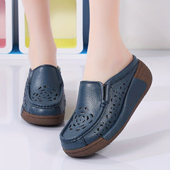 Women's Hollow Out Mules Slip On Platform Shoes