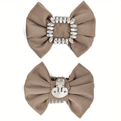 2pcs Bowknot Shoe Clips Detachable Shoe Buckles Wedding Heels Decoration