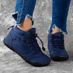 Women's Waterproof Snow Boots Warm Ankle High Lace Up Hiking Shoes