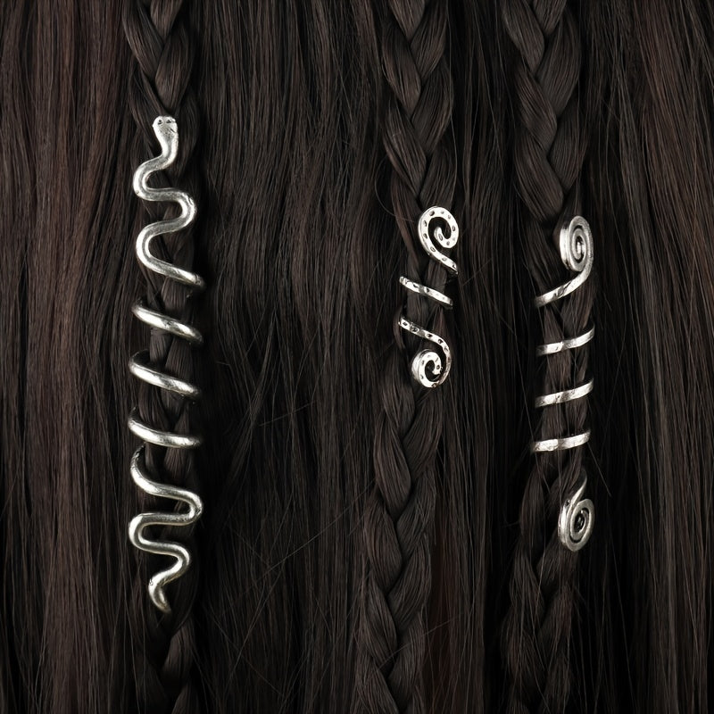 Hair Jewelry Rings Silvery And Golden Adjustable Metal Hair Clips