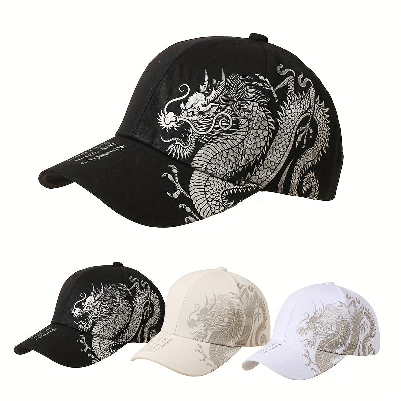 Chinese Dragon Baseball Cap Classic Hot Stamping Solid Sun Hat Unisex