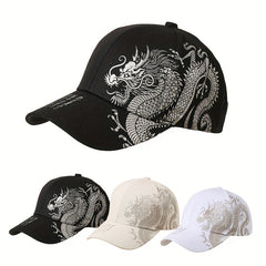 Chinese Dragon Baseball Cap Classic Hot Stamping Solid Sun Hat Unisex