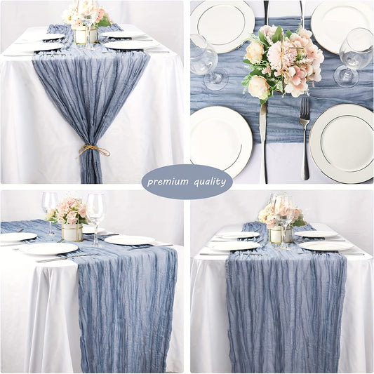Polyester Table Runner Balinese Pleated Solid Table Cover