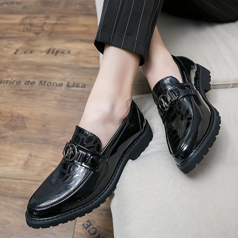 Men's Low Heel Loafer Shoes Comfy Non slip Slip On Shoes