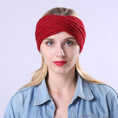 Striped Knitted Headband Solid Hairband Women Winter