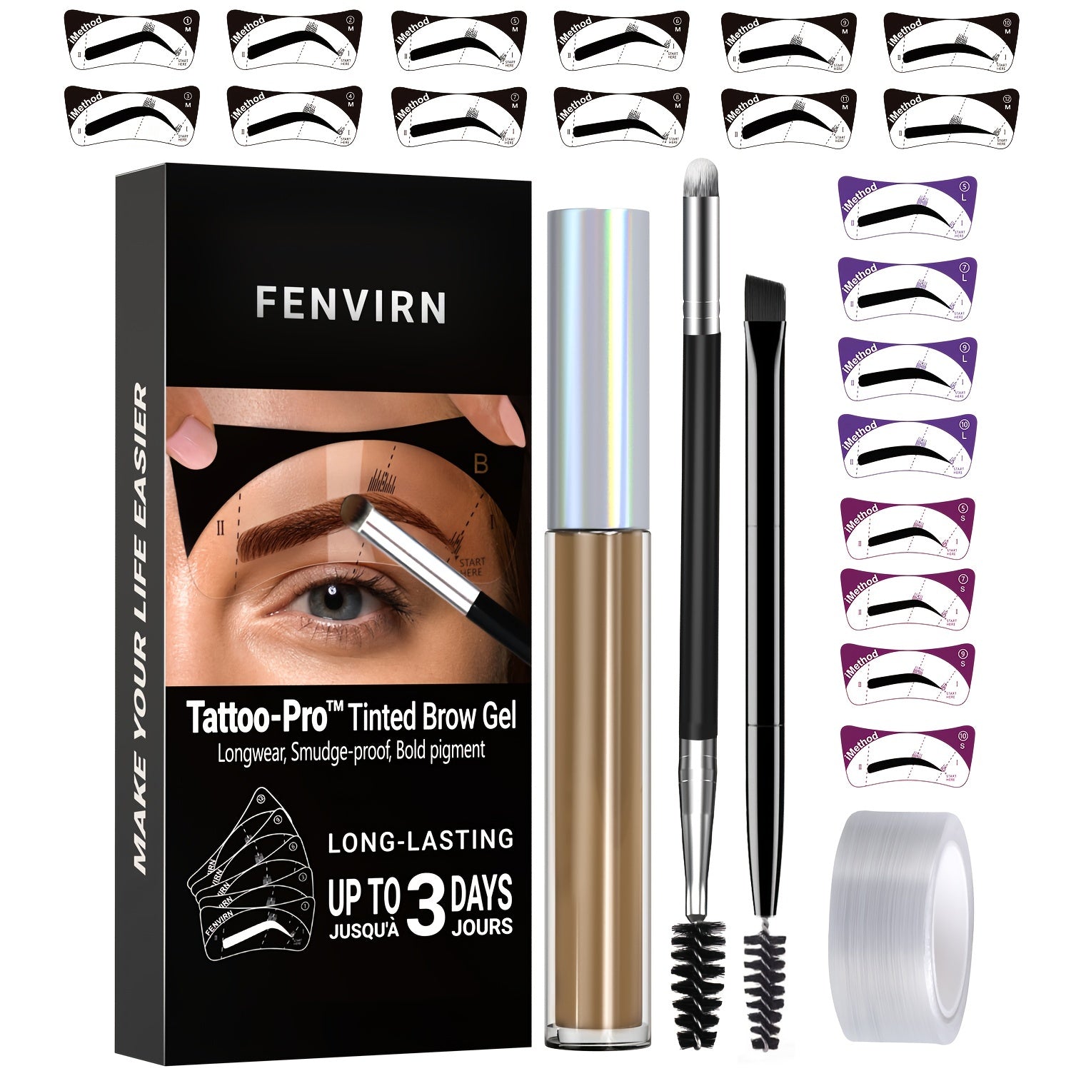 Waterproof Tinted Brow Gel Makeup Kit