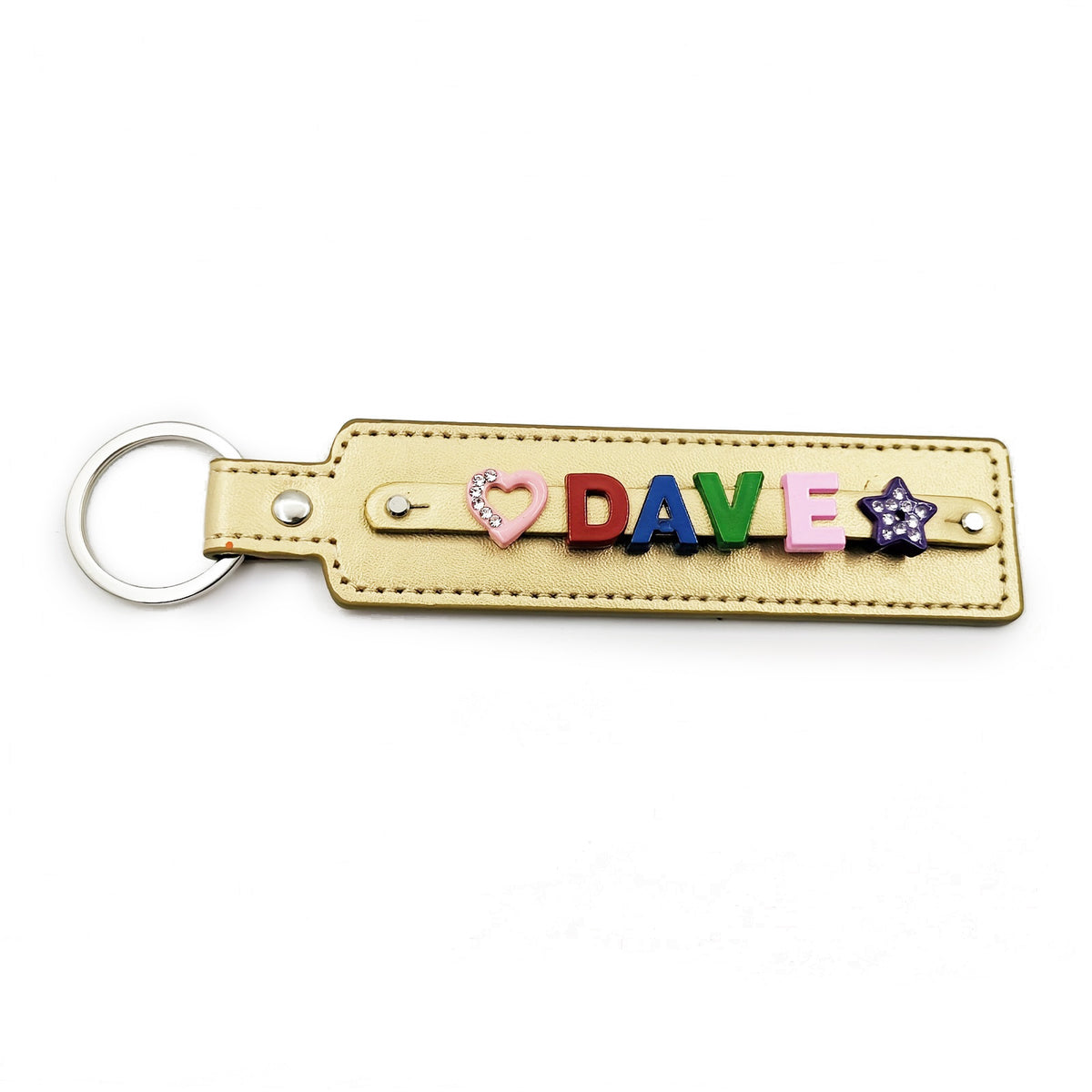 Personalized Champagne Pet Memorial Keychain with Colorful Letter String