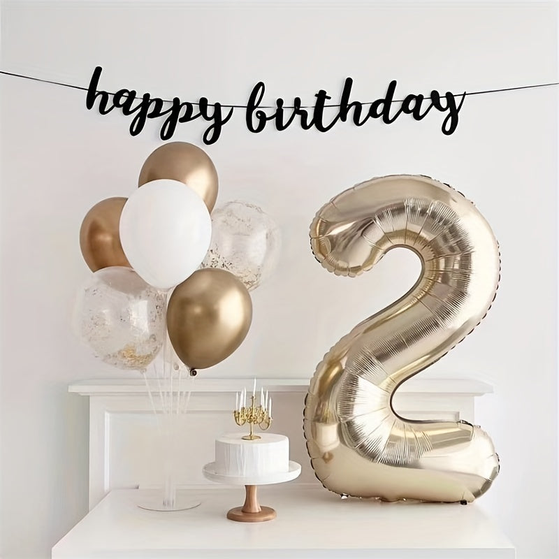 101 6 Cm Golden Number Aluminum Film Balloon Set for Children's Birthday Party
