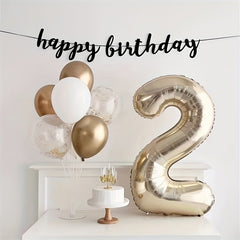 101 6 Cm Golden Number Aluminum Film Balloon Set for Children's Birthday Party