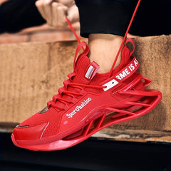 Men's Letter Print Mesh Blade Sneakers Outdoor Running Shoes