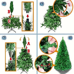 6ft Artificial Christmas Tree w/ Metal Hinge & Folding Base - Easy Assembly