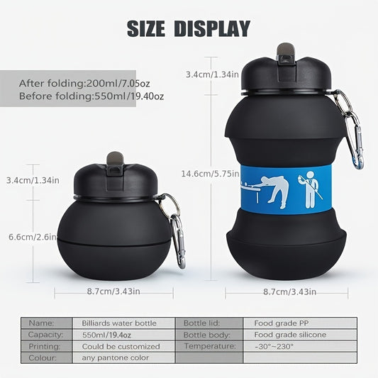 Portable Silicone Folding Water Cup for Outdoor Sports Billiards
