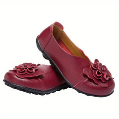 Women's Flower Flat Shoes Soft Sole Slip On Casual Non Slip Flats