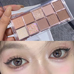 10 Shade Milk Tea Earth Tone Eyeshadow Palette Matte & Pearly Finish
