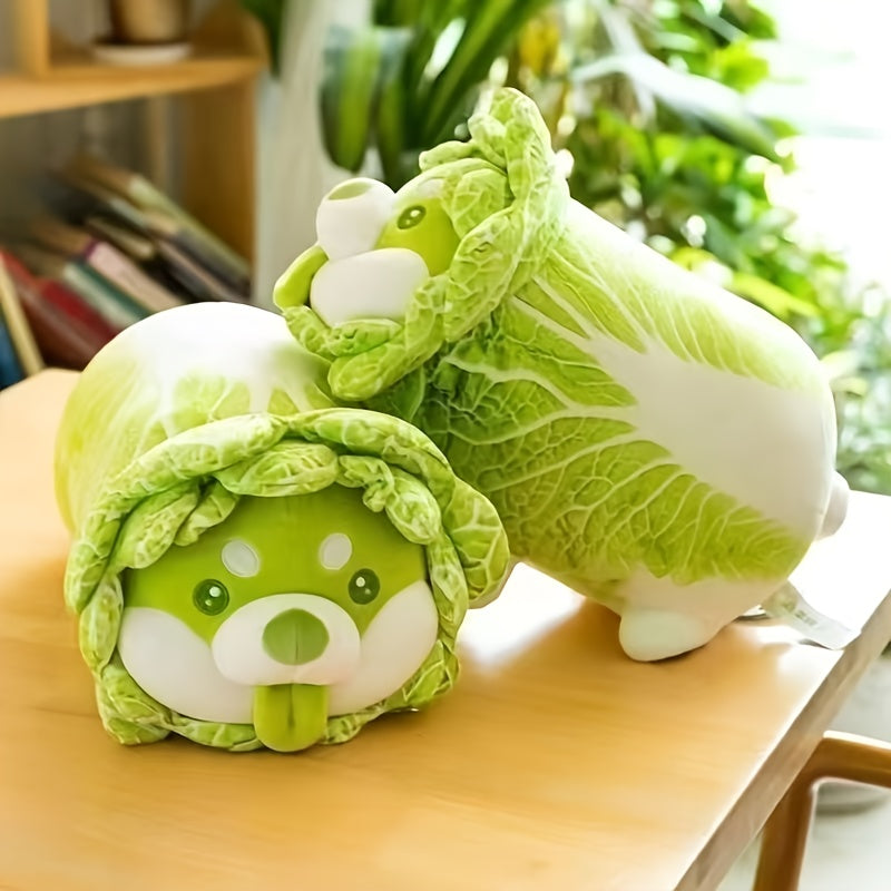 9.84in Cabbage Dog Plush Toy - Shiba Inu Face - Veggie & Pet Blend