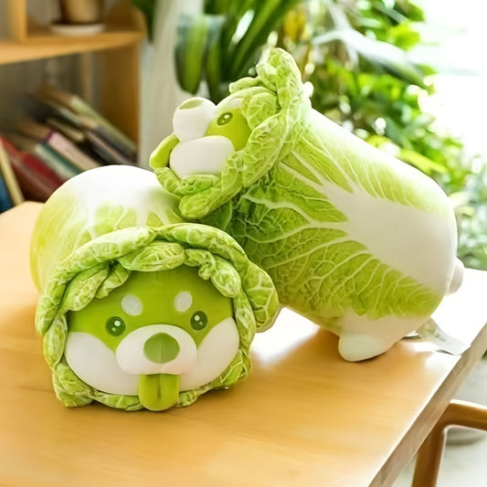 9.84in Cabbage Dog Plush Toy - Shiba Inu Face - Veggie & Pet Blend