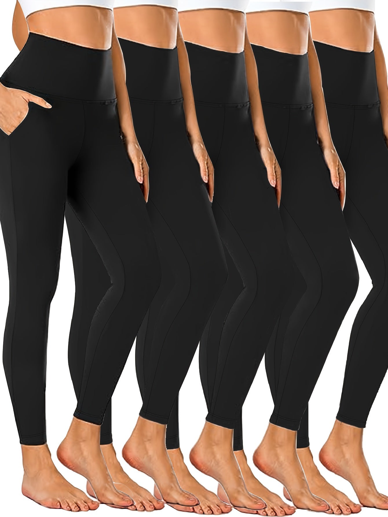 Solid Yoga Pants High Stretch Running Fitness Leggings Women's Activewear