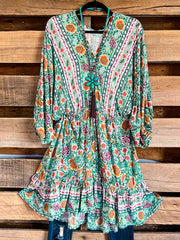 Women's Plus Floral Print Ruffle Boho Dress