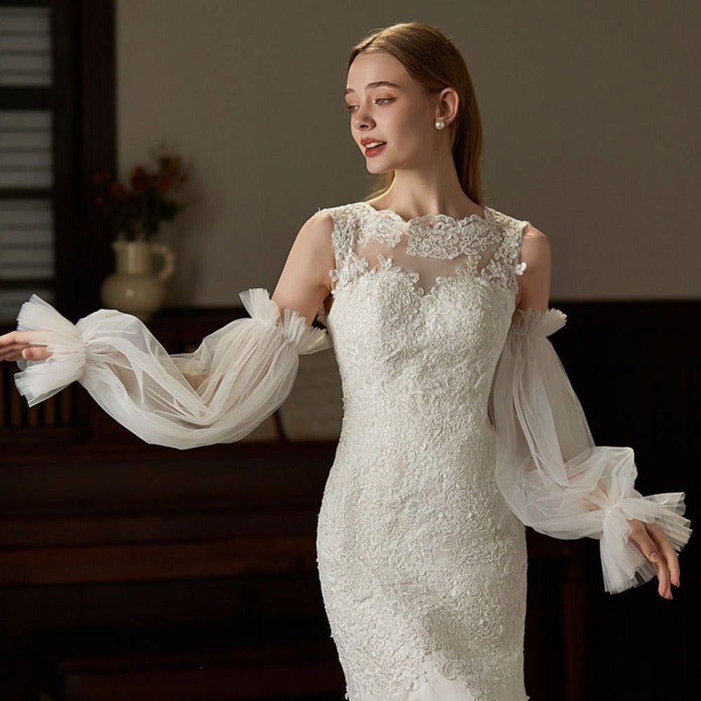Lace Bridal Arm Sleeves Thin Yarn Wedding Long Sleeves