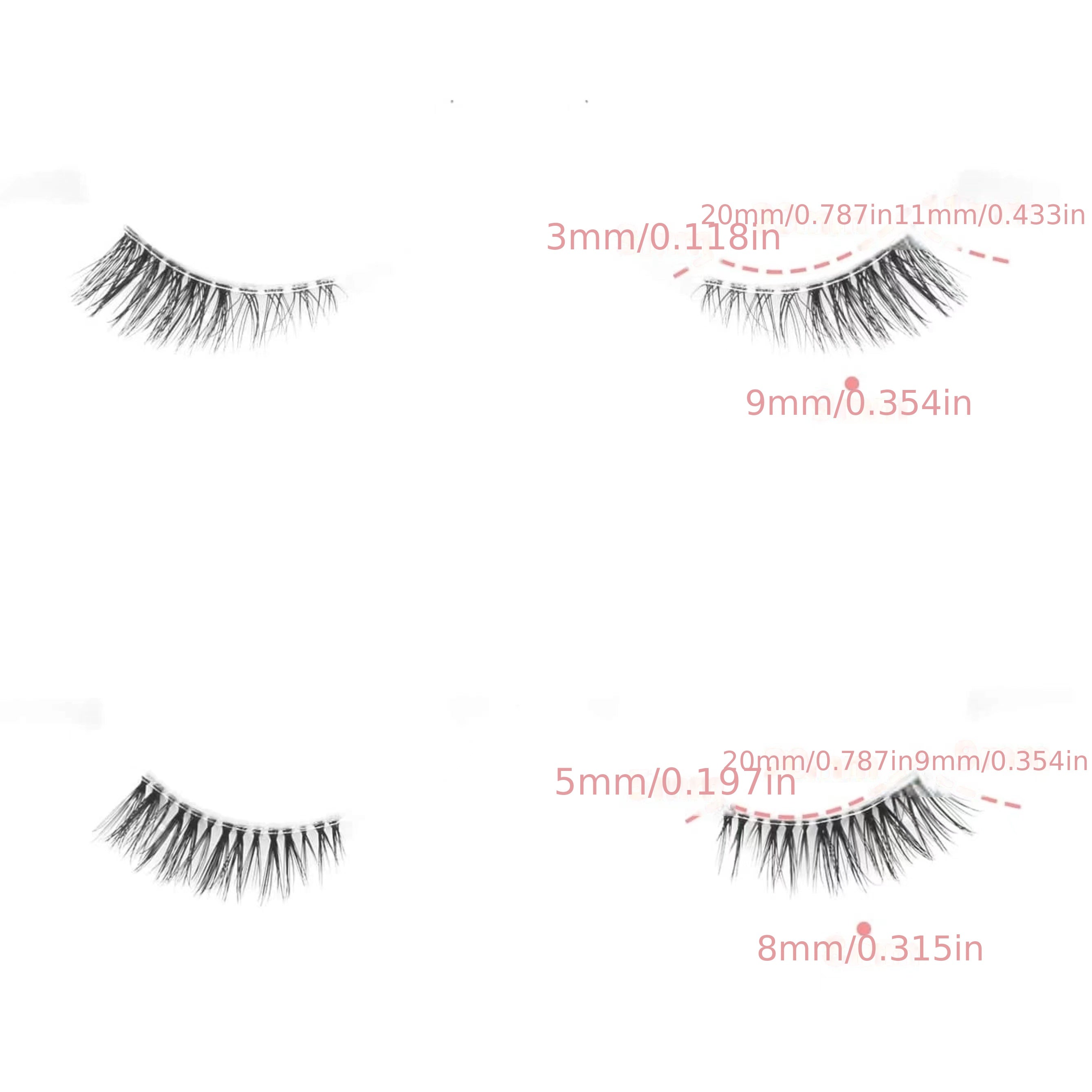 7 Pairs Fox Eye Lashes Mixed Length D Curling Natural Looking Synthetic Mink