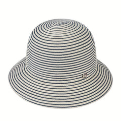 Stripe Jacquard Bucket Hat Sunscreen Summer Sun Hat Women's Casual Cloche Hats