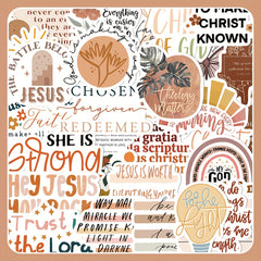 50pcs Bohemian Bible Waterproof Stickers for Phone Laptop