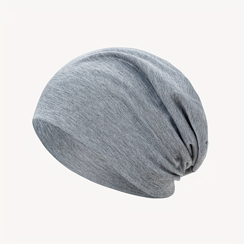 2pcs Solid Thin Headgear Hat European American Autumn Winter Warm Cap