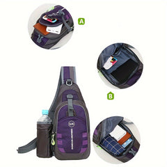 Casual Crossbody Backpack with Water Bottle Holder