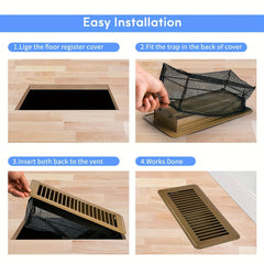 Floor Register Trap Vent Cover Filter Net Air Vent Screen Mesh Covers 10in 30