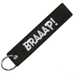 Embroidered 'BRAAAP' Keychain - Fun Key Accessory